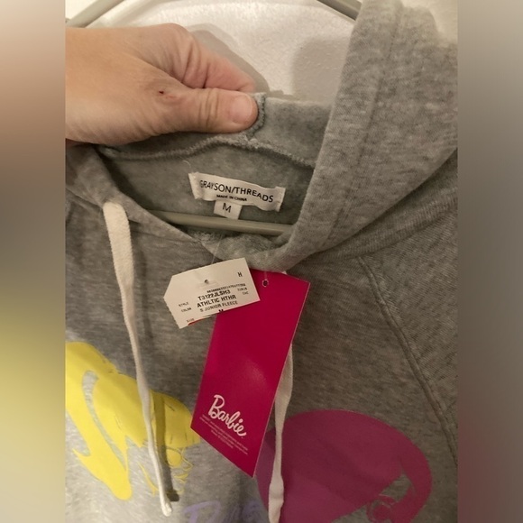 Barbie cropped sweatshirt by Grayson Threads in grey size Medium. NWT - Picture 2 of 2